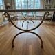 Dining table & 6 white wrought iron chairs Roche Bobois romantic style
