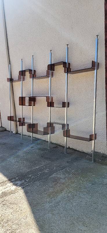 Vintage modular library shelf 6 legs and 14 shelves