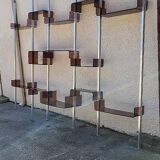 Vintage modular library shelf 6 legs and 14 shelves