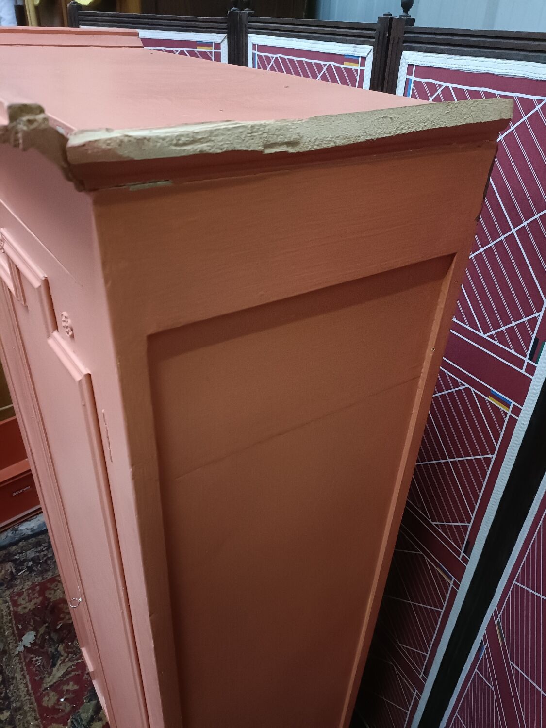Vintage two-door cabinet with shelves
