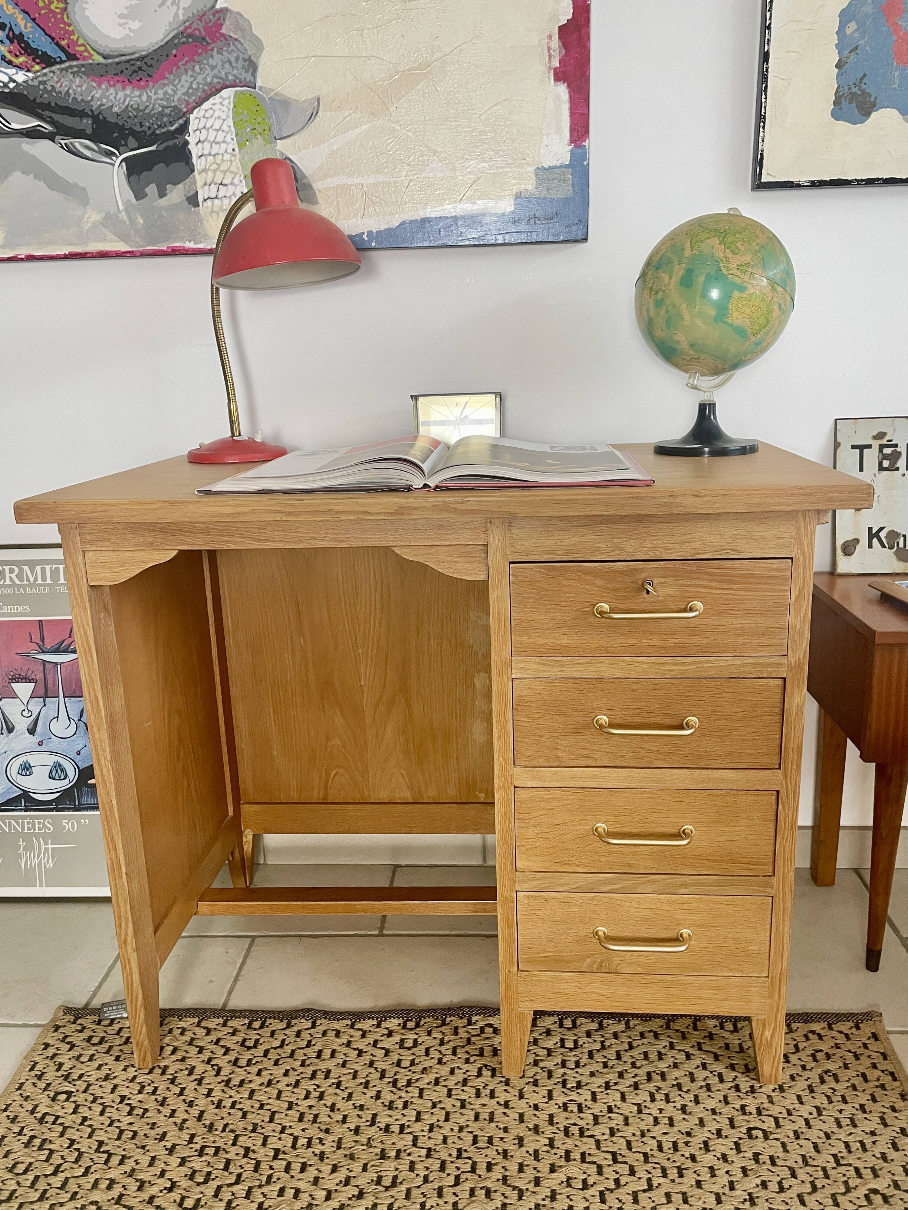 Wooden desk from the 40s/50s