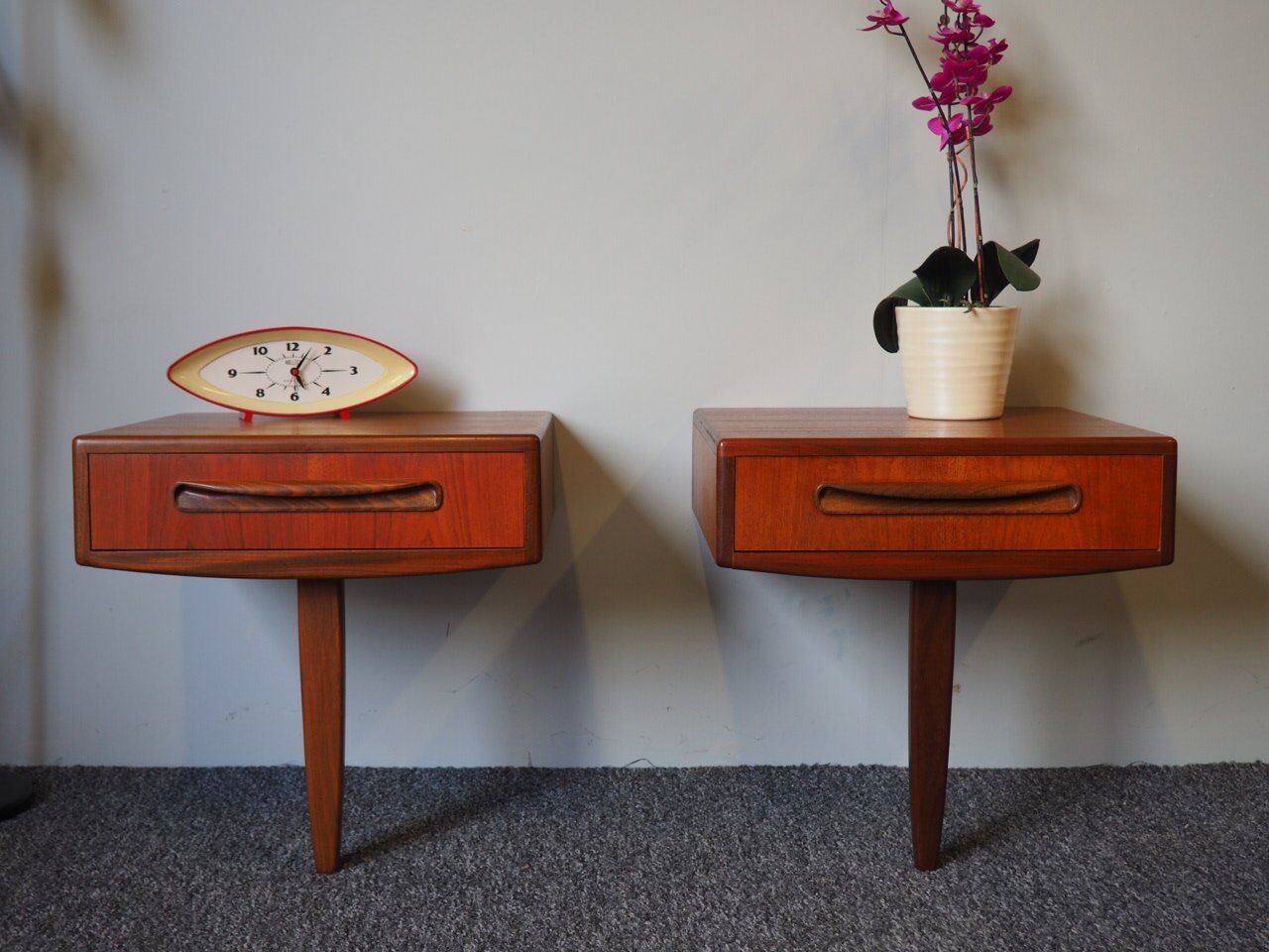 Pair of G Plan Fresco bedside tables in teak