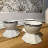 Diabolo egg cup in porcelain and silver