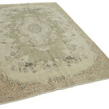 Handmade vintage oriental beige rug 183 cm x 292 cm