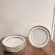 6 Deep Plates Limoges Porcelain Harreau Fluted Edge Neo-Classical