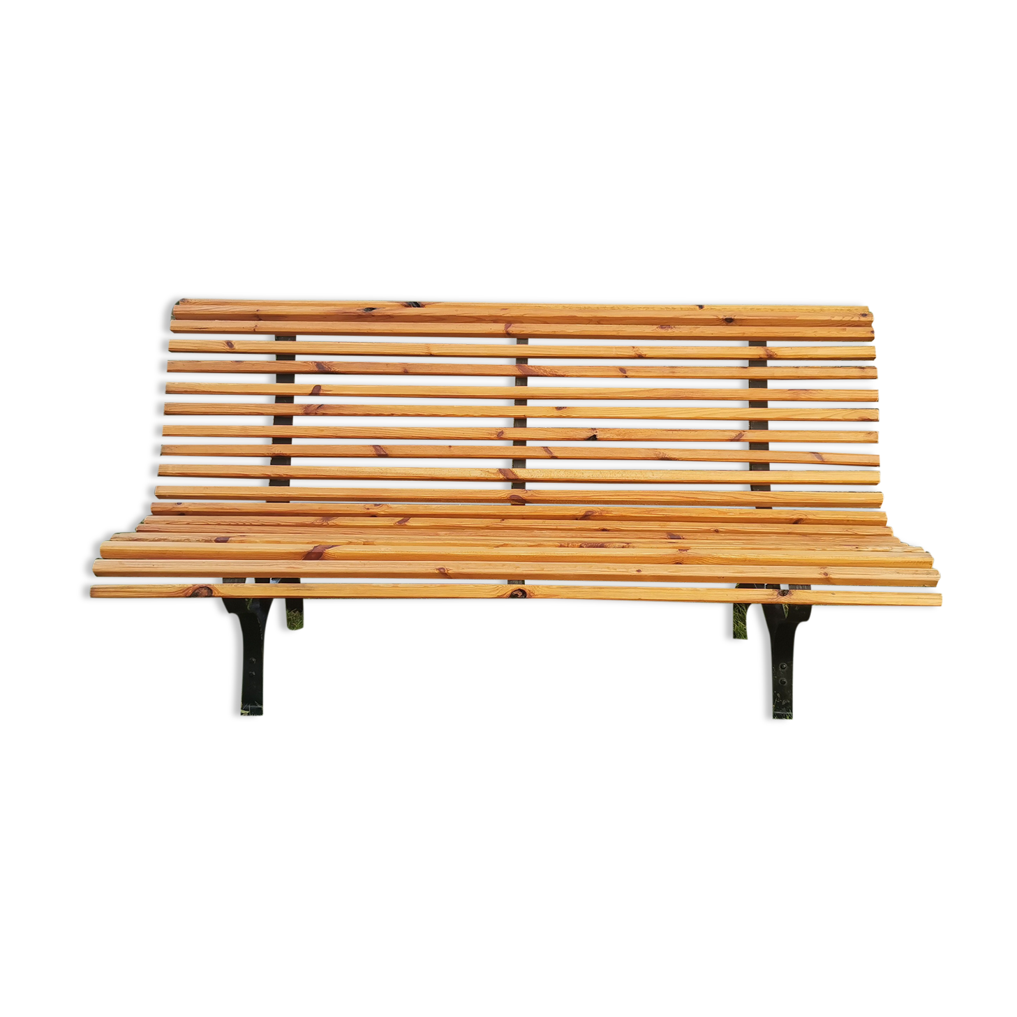 Metal and wood garden bench