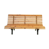Metal and wood garden bench