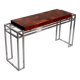 Table console en chrome et bois d'Aldo Tura, années 1970