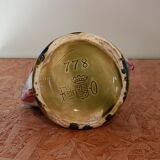 Vase or pitcher in dabbling shaped on Onnaing's earthenware fish. Art Nouveau period. Perfect condition