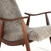 Fauteuil moderne du milieu du siècle en doodle marron (1) - restauration totale - unique