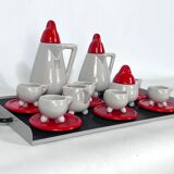 Ceramic coffee set by Mas for Memphis Milano, 1980s, Set of 11