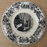 Talking plate Creil and Montereau Lebeuf Millet & Cie