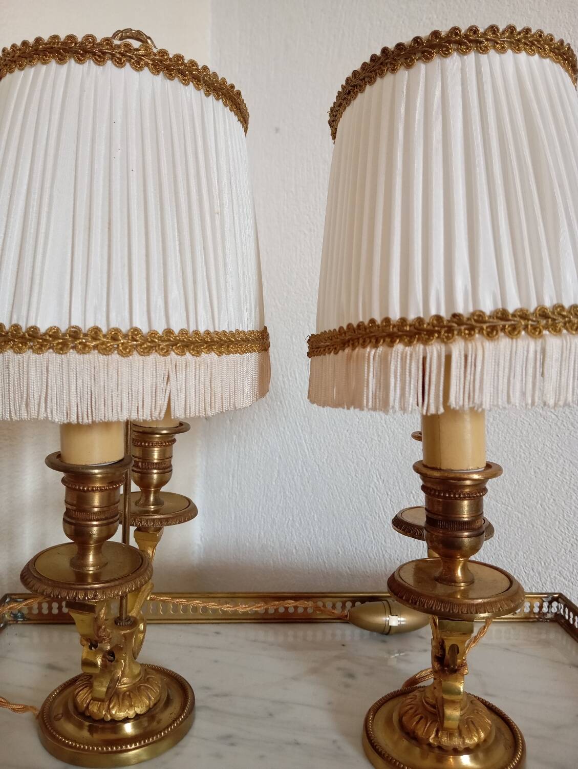 Paire de lampes bouillotte