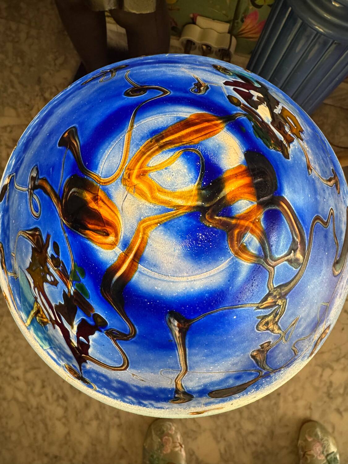 Lampe en verre soufflé à la bouche. Pascal Guyot