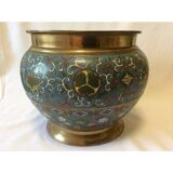 Cache pot japon cloisonné blason clan de Daimyo Tokugawa XIXe edo nippon