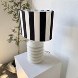 White lacquered metal table lamp from the 60s