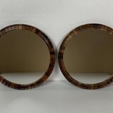 Pair of Danish midcentury teak rosewood cube mirrors, 1960s