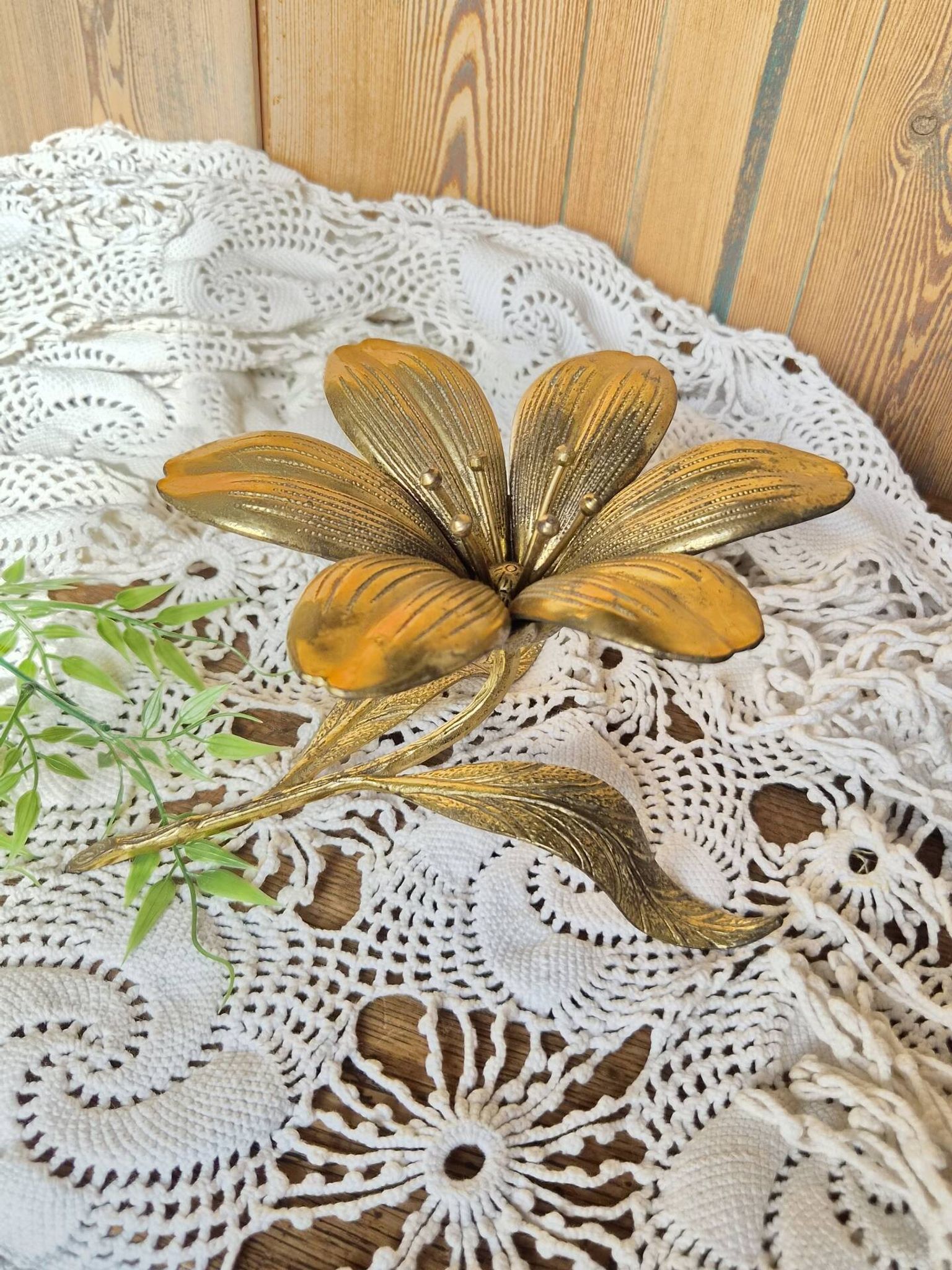Vintage lotus flower ashtray in brass