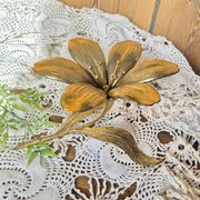 Vintage lotus flower ashtray in brass