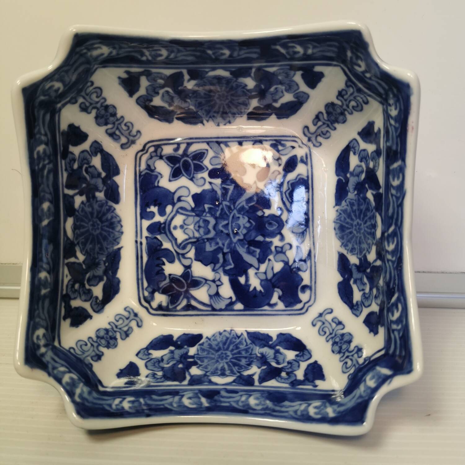 Bowl seymour man fine china porcelain blue floral decor