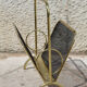 Magazine rack in brass and black lacquered metal, Italy 1970s