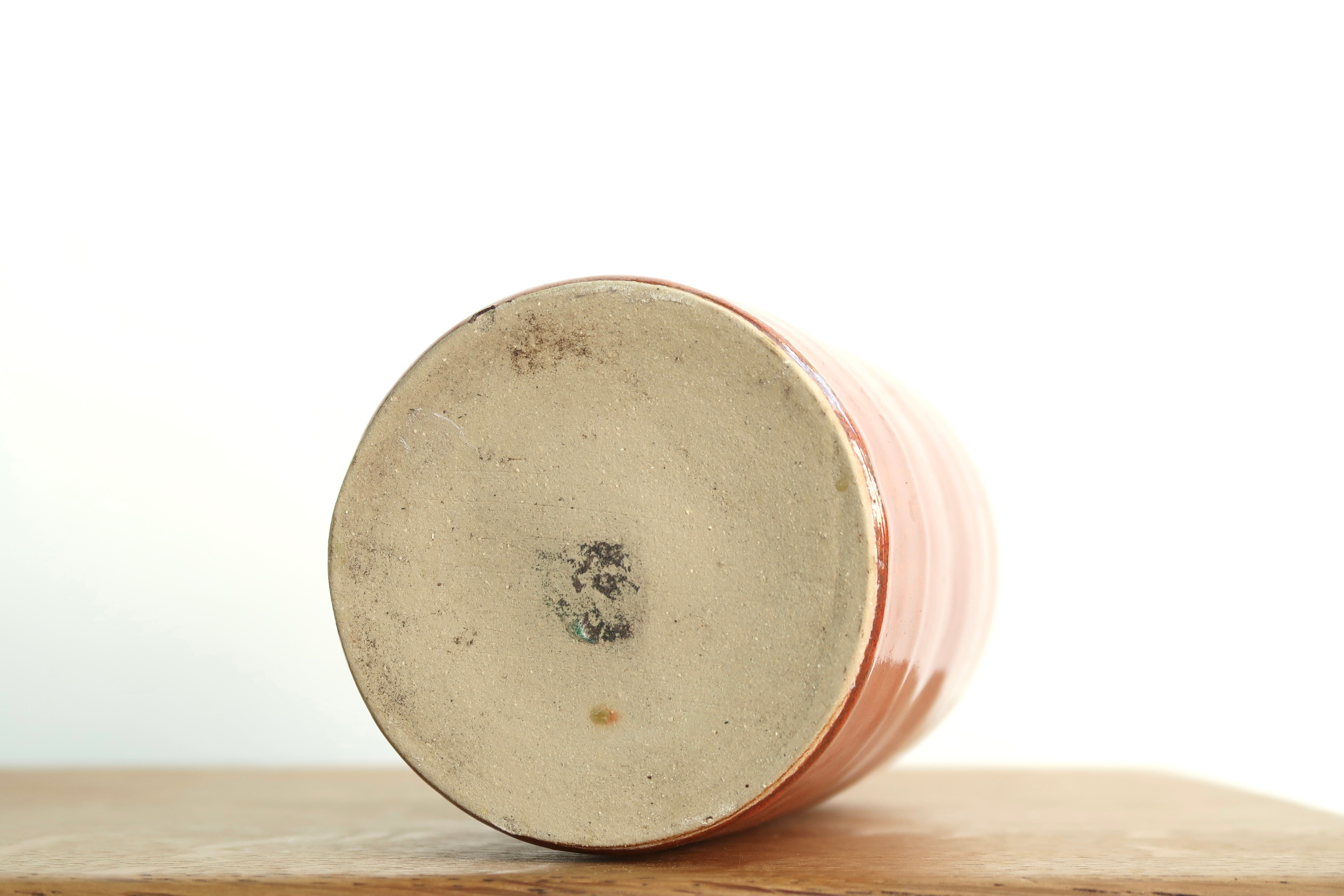 Coral ceramic bottle vase, 70s