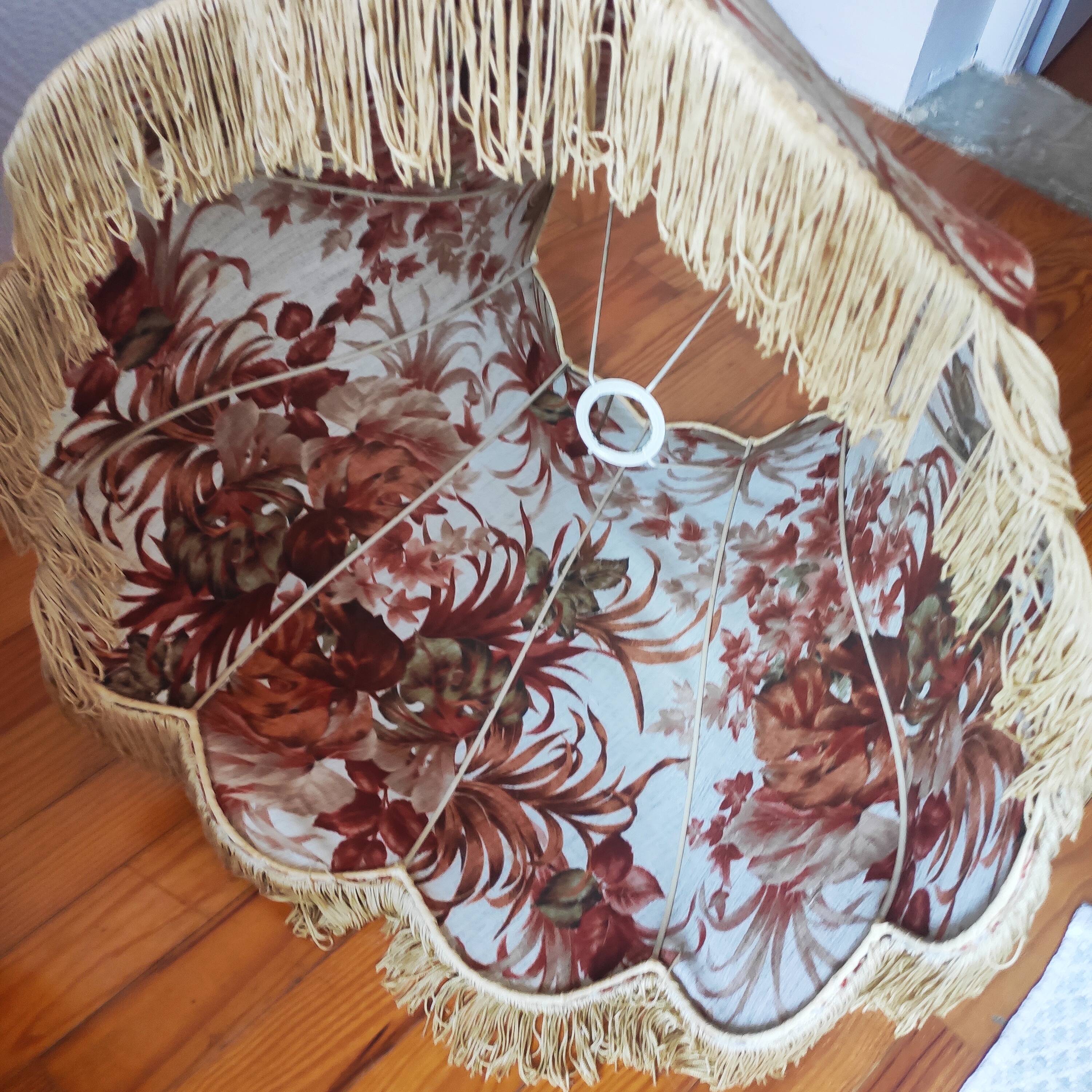 Vintage fabric lampshade large volume