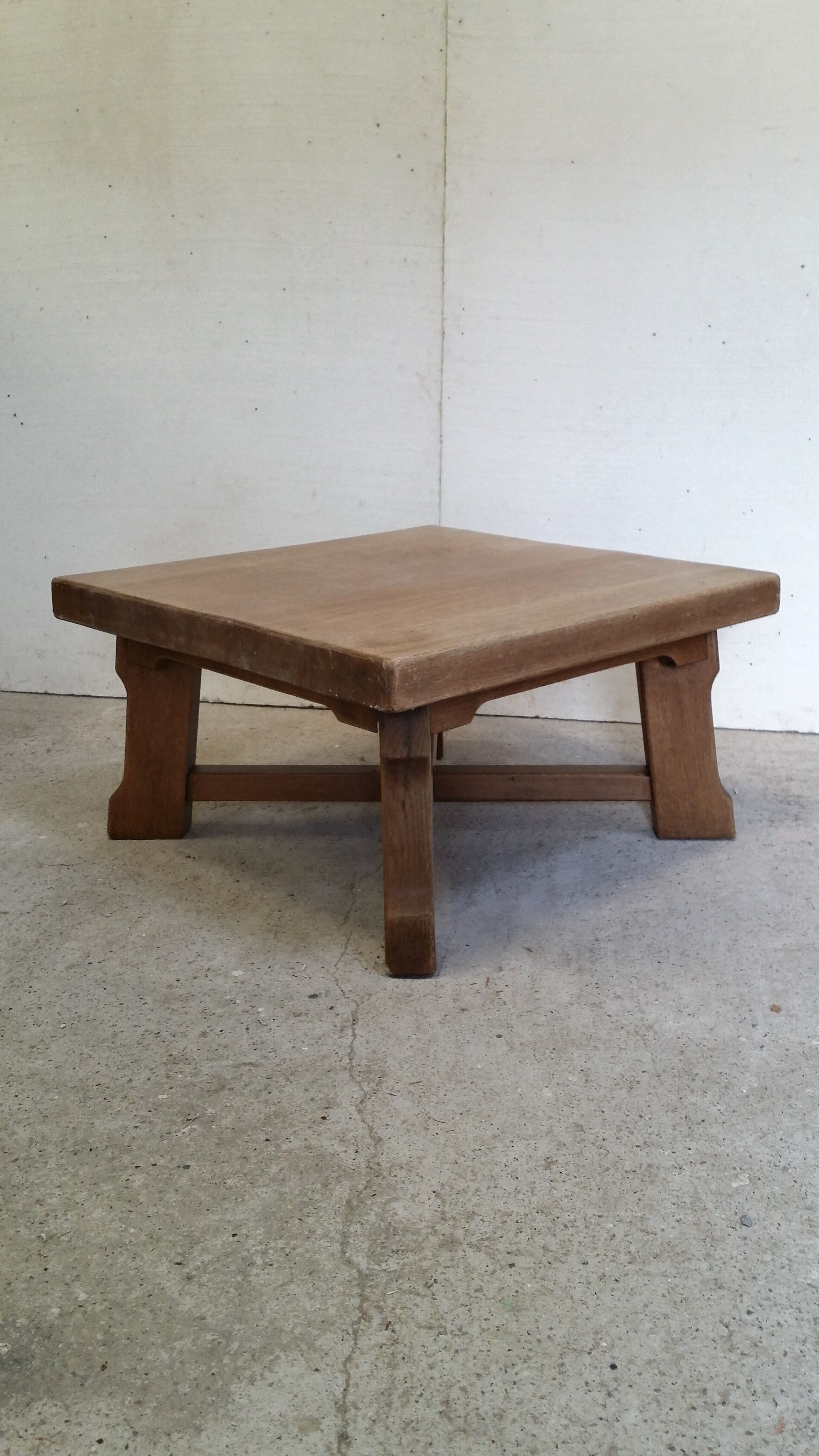 Coffee table in blond oak Netherlands 1970