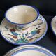Set of 4 handmade cups and saucers – Hand-painted – Izni style