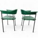 Set of 2 vintage green chairs / armchairs / lounge chairs