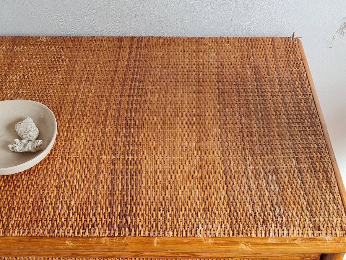 Vintage rattan chest of drawers circa 70s