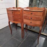 Pair of Louis XV style bedside tables in cherry wood.