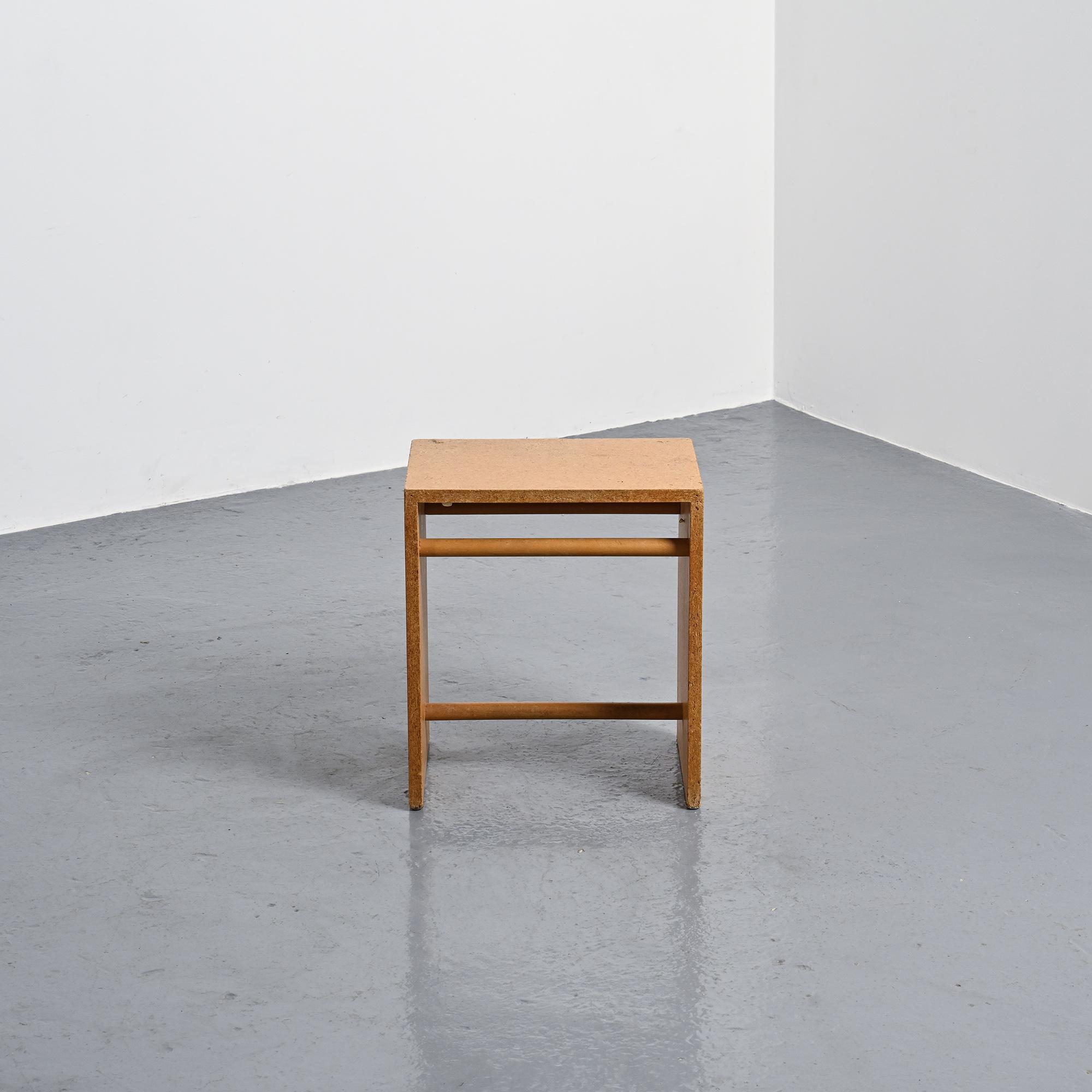 Stool in particle board by Max Bill, Ulm, around 1962