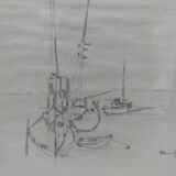 René-le saëc ink drawing.