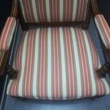 Pair of Louis XVI style walnut armchairs