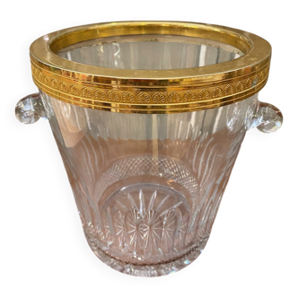 Saint Louis crystal champagne bucket with thistle thistle decor with rim