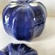 Large vintage soup tureen in glazed ultramarine ceramic