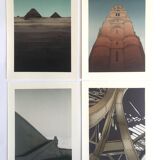 Set of 4 original lithographs by Alain le Foll, 1978. Architecture