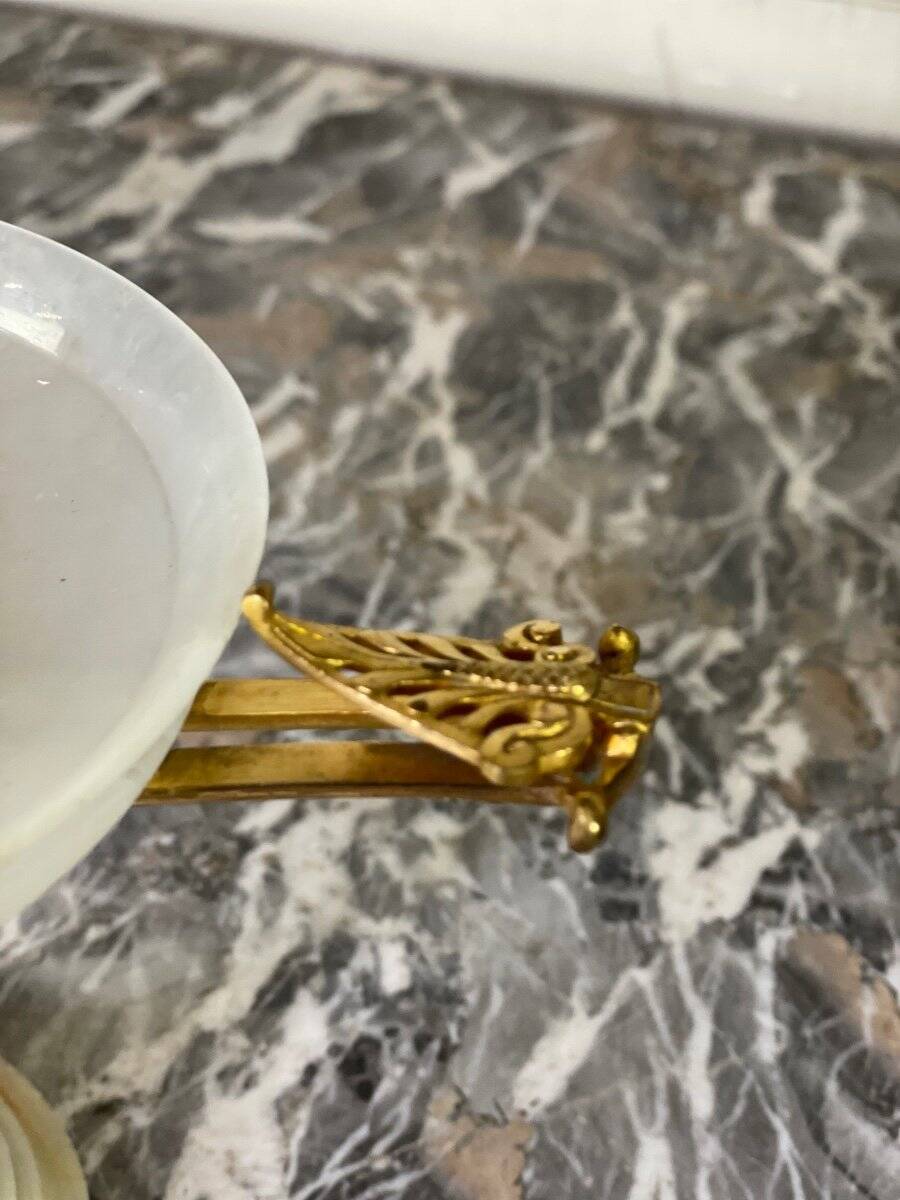 Pair of onyx and gilt bronze cups circa 1880