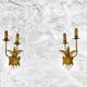 Pair of gold metal sconces