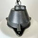 White enamel and cast iron industrial pendant light with glass cover, 1960s