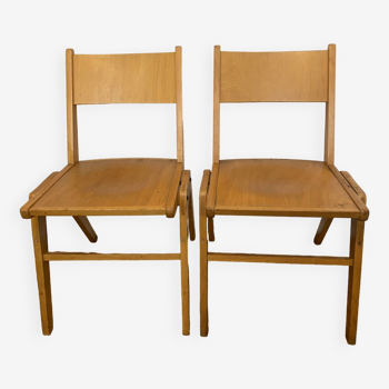 Paire de chaises vintage en hêtre