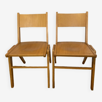 Pair of vintage beech chairs