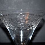 Set of 2 flared crystal glasses engraved guilloche scrolls art deco 1920 champagne cocktail cup