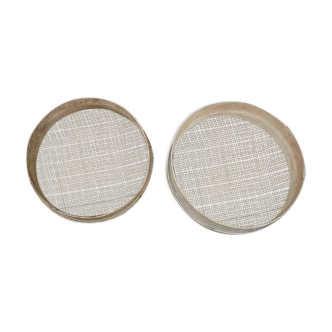 2 old wooden sieve