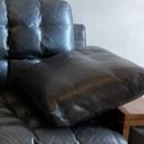 Canapé vintage en cuir noir haut de gamme