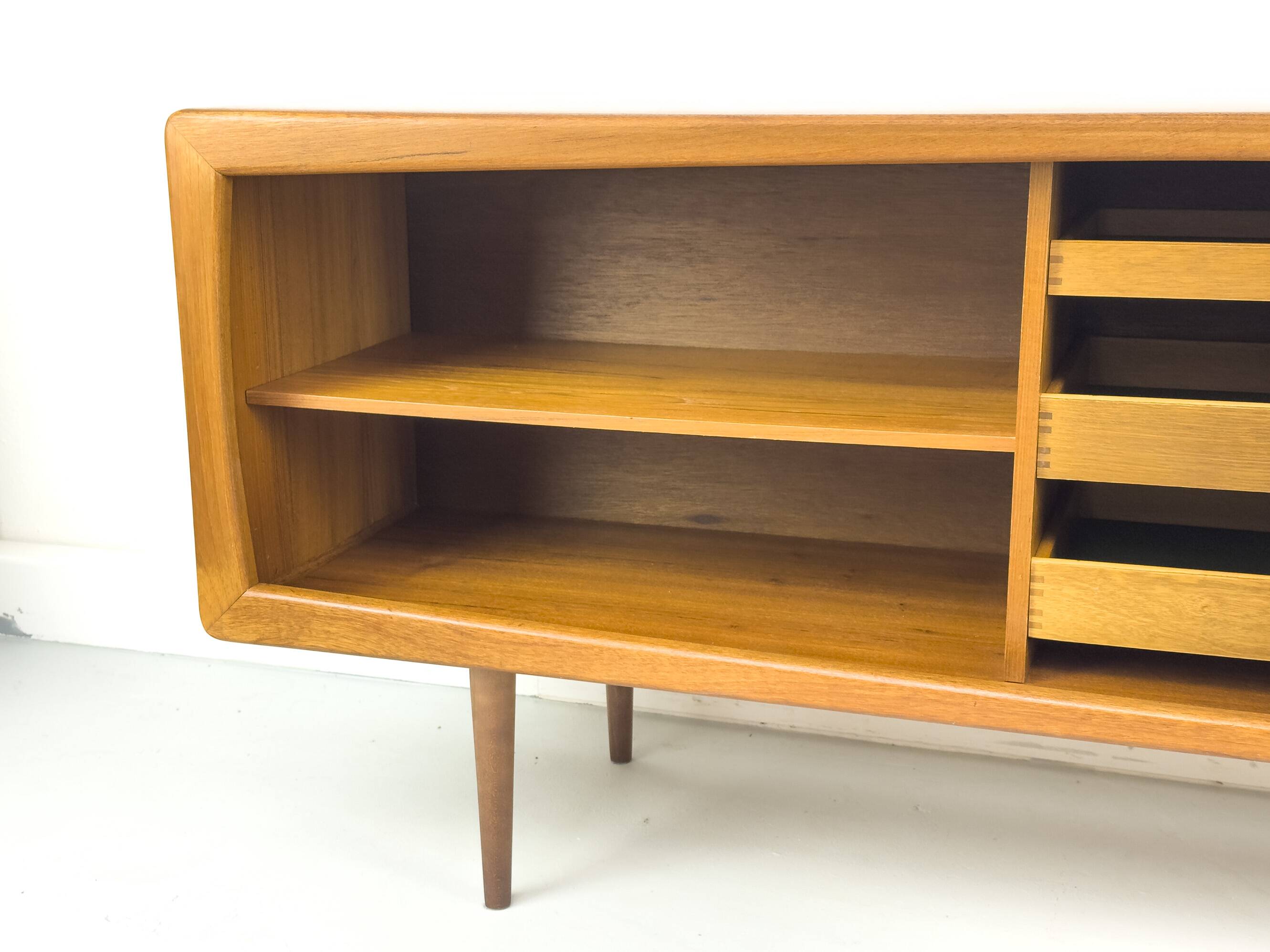 Vintage Teak Sideboard with Drawers and Sliding Doors, 1960s