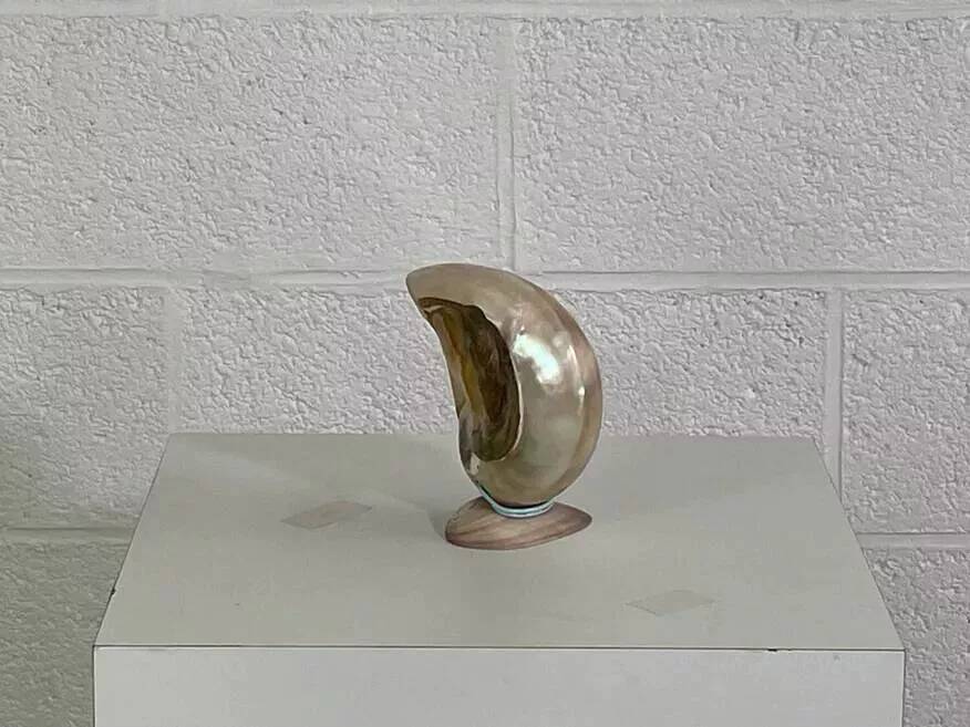 Antique lamp made of mother-of-pearl.