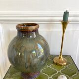 Vase ball glazed pottery signed