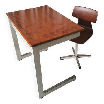 Ensemble bureau et sa chaise années 60